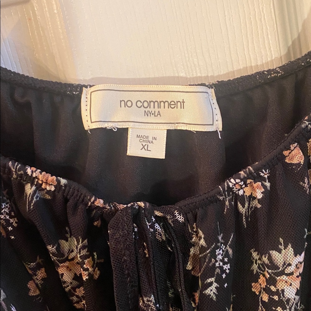 Chic Black Floral Mini Dress - Picture 11 of 12